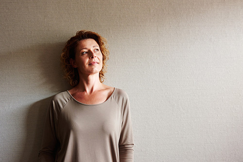 a woman considers houston addiction treatment
