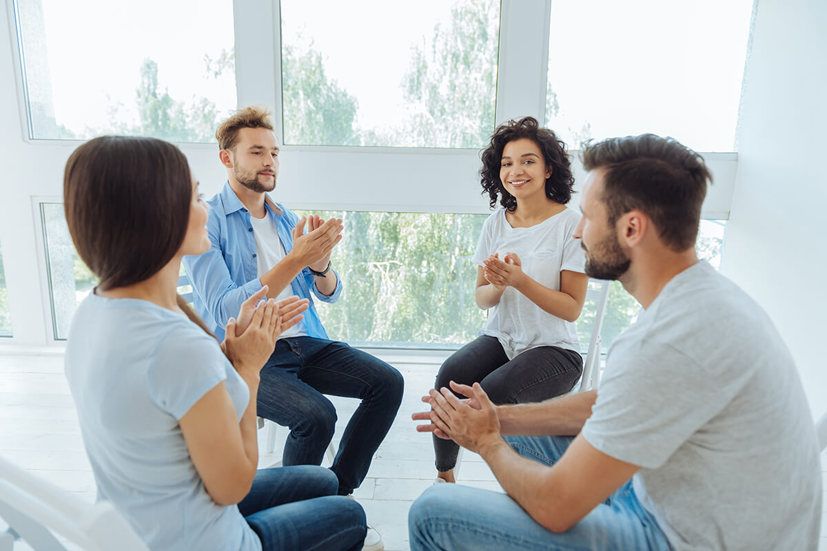 group discussion at rehab near houston