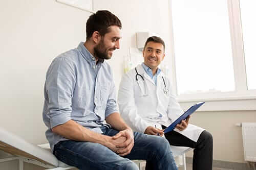 man and his doctor at a Houston mental health care center in tx