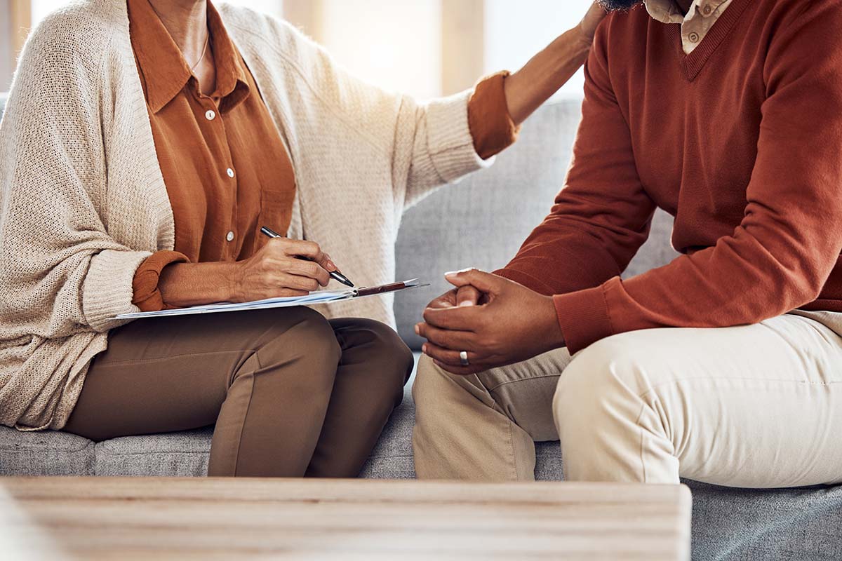 A patient going through the stages of substance abuse treatment