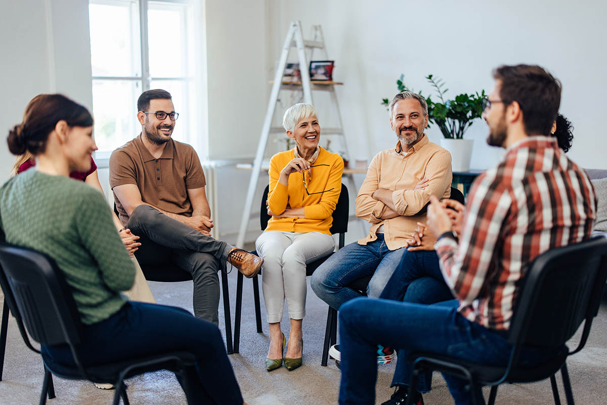 Group of people at a Dallas addiction treatment center