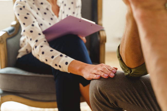 man being comforted benefiting from individualized care