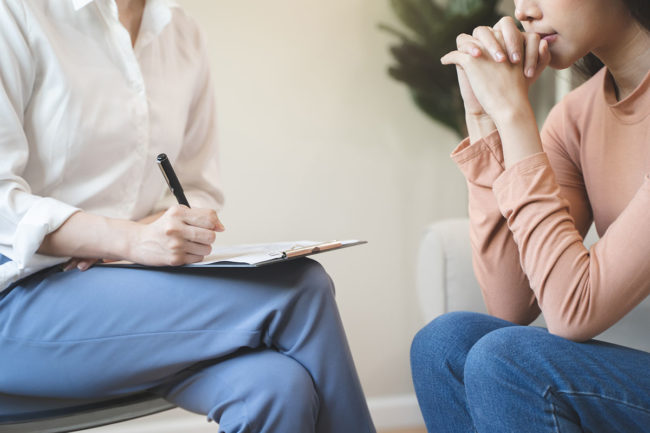 Woman experiencing addiction counseling techniques