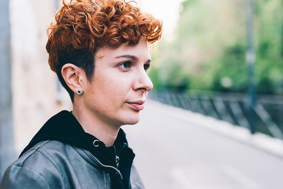 Woman thinking about how addiction changes personality