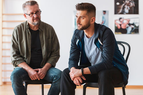 man goes through acceptance and commitment therapy
