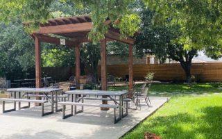 outdoor seating area