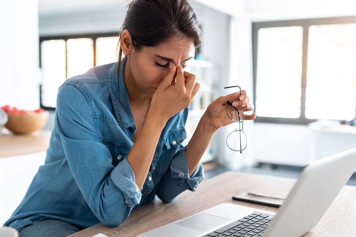 woman struggles with stress