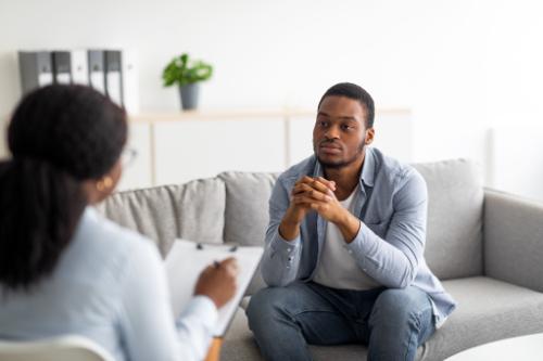 man in medication management program