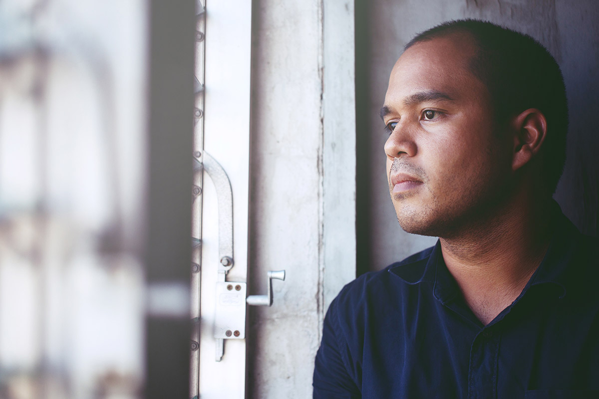 Man thinking about the long-term effects of Xanax