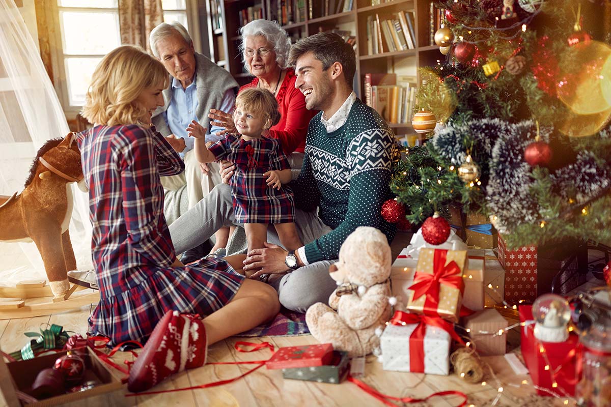 Family celebrating the holidays and alcoholism isn't a part of it.