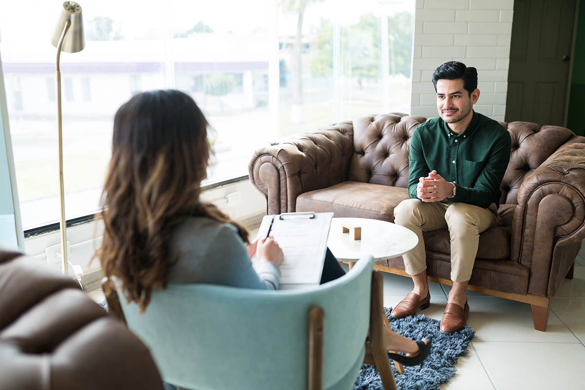 A man in the process of detoxing from alcohol