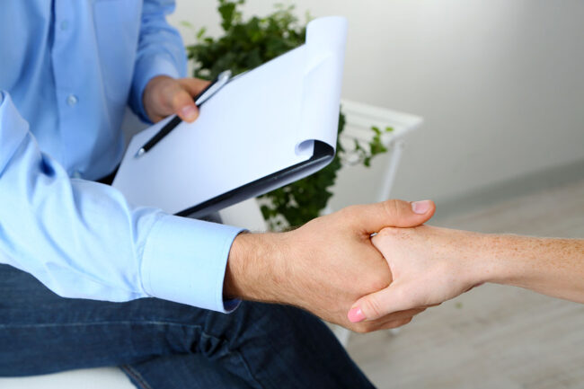 A client and therapist preparing for individual therapy