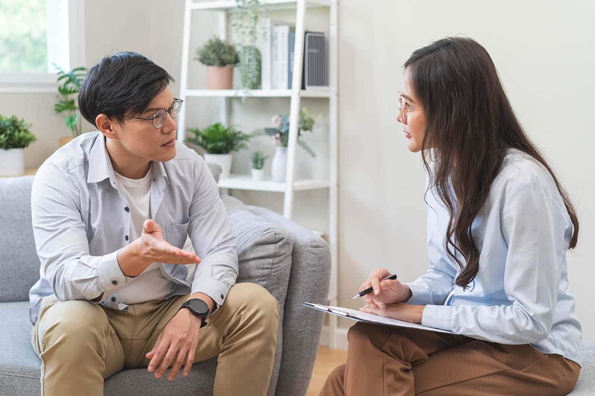 Man identifying bad habits that lead to addiction