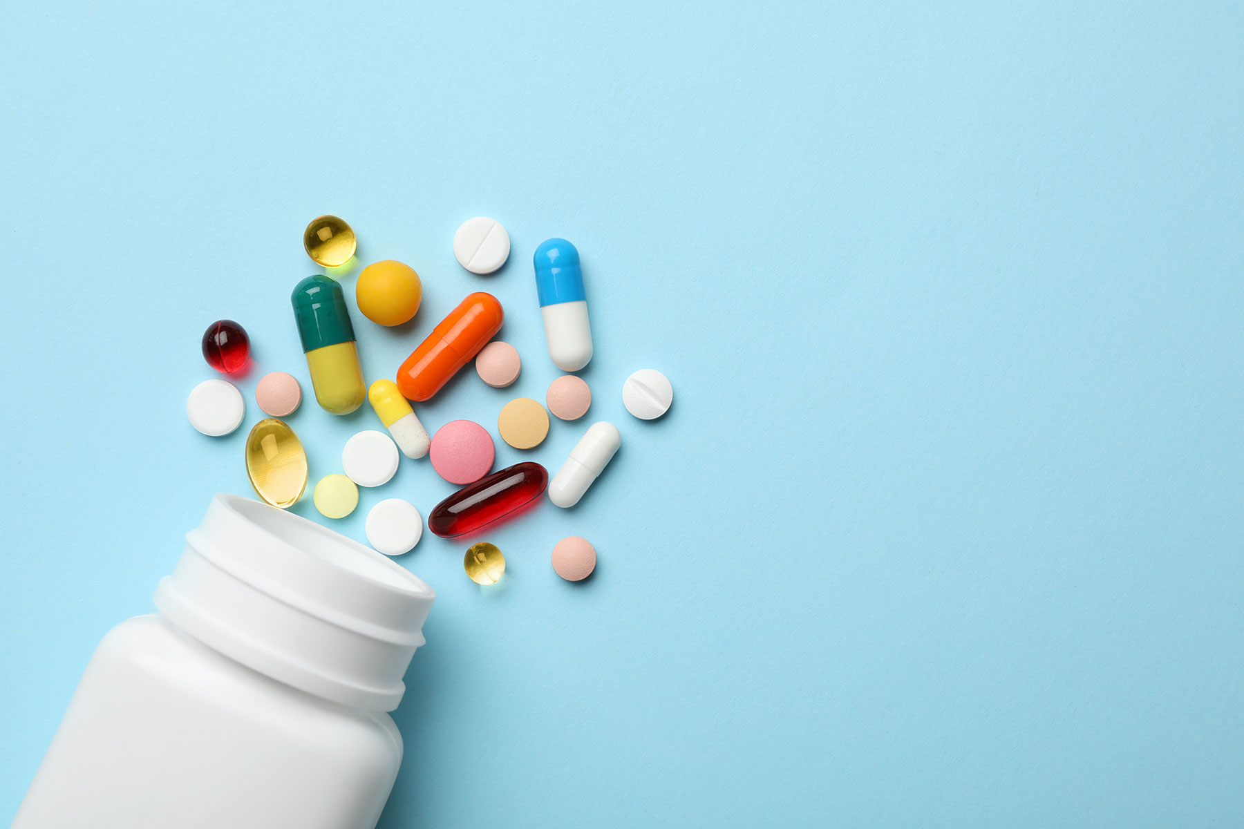 An assortment of the most addictive prescription drugs