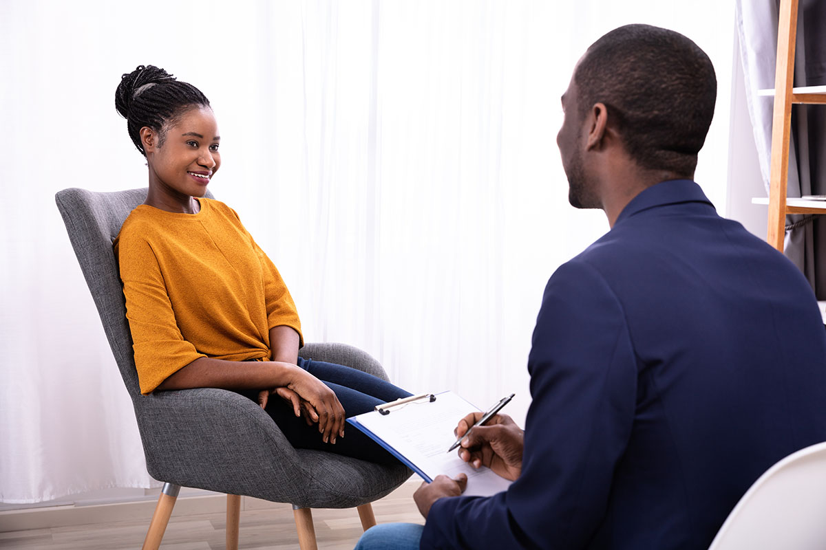 Woman enjoying the benefits of cognitive-behavioral therapy