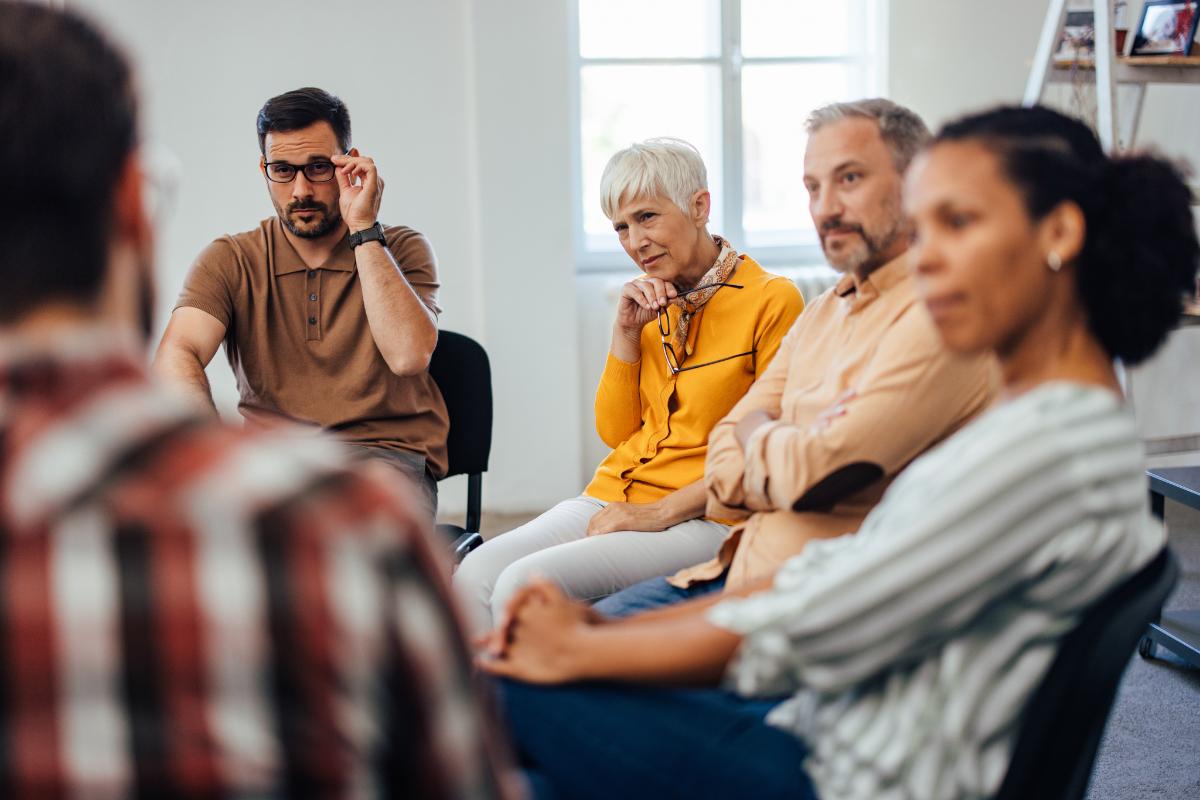 Group of people in activities for group therapy